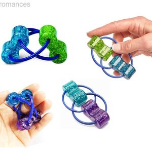 Descompressão brinquedo 2 pcs descompressão Chain Fidget Finger Spinner Sensory Toy Keychain Dê às crianças o melhor presente de aniversário da iluminação D240424