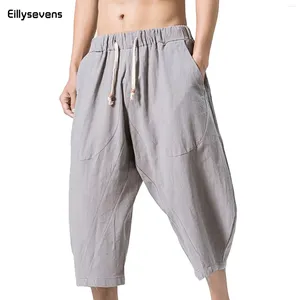 Men's Pants Summer Men Loose Harem Chinese Linen Overweight Sweatpants High Quality Casual Brand Oversize Trousers Male