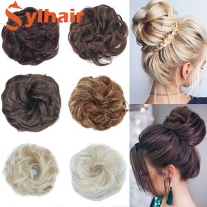 Chignon Haar Chignon Donut Synthetisches Brötchen Flauschige, schmutzige, lockige Perücken -Elastizitätsband für Frauen