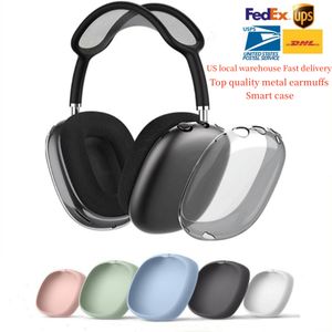 For Top AirPods Max Bluetooth Headphone Accessories airpod Head-Mounted airpodspro max Wireless Earphone Metal Silicone Anti-drop Protective Waterproof Case