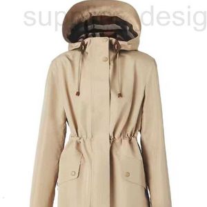 Women's Trench Coats Designer 23 Spring/Summer New Fashion Versatile Casual Style Functional Cotton British Waterproof Hooded Jacket Rock 2CYX