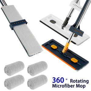 360 ° Rotating Flat Floor Mop with 4 Washable Microfiber Pads Wet and Dry Use Mmagic for Home Wash Ceaning 240418