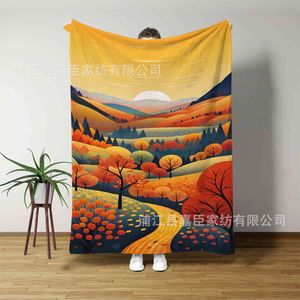 Красивые пейзаж живописные фланелевые одеяла подарки обложе