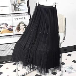 Skirts for Women Spring Summer Vintage Y2K Streetwear Midi Maxi Tulle Skirt Autunno Autunno High Waist Fashion coreano Harajuku Long