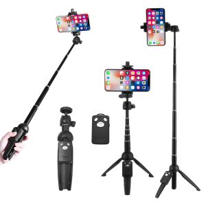 Gimbal Bezprzewodowy Selfie Stick z Bluetooth statyw 2 w 1 do telefonu wysuwany Mini statyw do iphone'a XS Max XR X androida