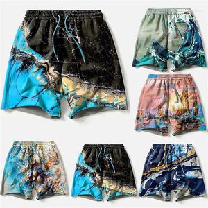 Short shorts touch swork troncos de natação ondas de cordas de tração de trajetória gráfica boat boat de secagem rápida férias casuais havaianas