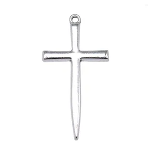 Charms 10pcs/lot 46x24mm Sword Cross For Jewelry Making Antique Silver Color 1.81x0.94inch