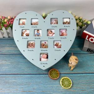 Cornici creative fai -da -te la cornice fotografica per bambini souvenir adorano il commemorativo heart a forma di cuore 012 mesi La crescita del bambino può emettere luce