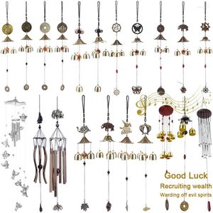 Decorative Figurines Metal Copper Wind Chime Pendant Door Decoration Alloy Bell Feng Shui Town House Lucky Dragon Money Shop Doorbell