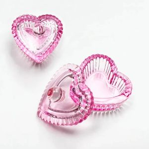 Liquids 1pcs Pink Crystal Glass Dappen Dish Acrylic Powder Liquid Holder Container Heart Shape Nail Lid Cup Bowl Manicure Accessories