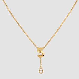 Chan EXTRAIT DE Number 5 NECKLACE coco rush luxury fine jewelry replica Gold Plated 18K designer for woman Valentine gift