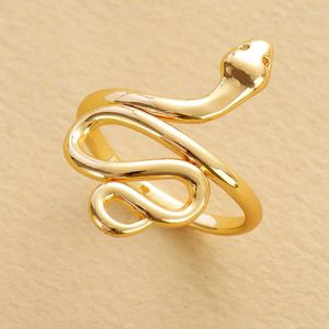 Klaster Pierścienie klasyczny mężczyzna kobiety złota splatyzowany modny koktajl wąż wąż palec kreatywny regulowany zespół projektant ringu biżuteria