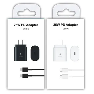 25W PD ładowarka dla Samsung S23 S22 S21 Uwaga 20 Super Szybki Adapter ładujący USB C Szybkie gniazdo Szybkie ładunek UE z pakietem detalicznym