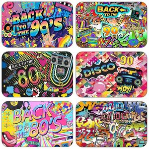 Party Decoration 1 Piece 80s 90s Bakgrund Picture Hip Hop Rock Punk Music Disco Retro födelsedag Färgglad graffiti Brick Wall