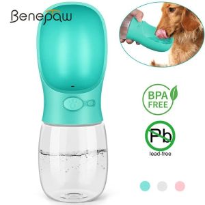 Feeding Benepaw Outdoor Pet Water Bottle 3 Colors Leakproof Portable Water Drinking Bottle Dog Travel Food Grade Pet Feeder 2019