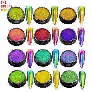 Glitter TCT698 Unicorn Highly Saturated Colorful Chameleon Pigment Magic Nail Powder Rainbow Powder Nails Glitter Aurora Chrome Mermaid