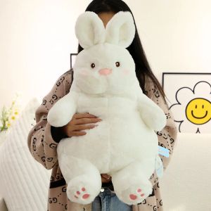 Almofadas grandes bonecas de coelho preguiçosas de pelúcia macia de pelúcia branca brinquedos de animais brancos almofadas de sono bebê garotas meninas presente de aniversário kawaii decoração