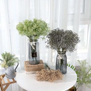 Flores decorativas 43cm 1 feijão estrelado com grama com mesa de casamento artificial simulada decorações de festas em casa suprimentos diy