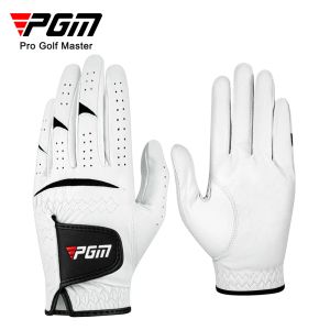 Gloves PGM Men Golf Gloves Kid White Cape Genuine Leather Sport Hand Glove Wear Breathable Skidproof Single Left Right Handed ST025