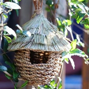 Садовые украшения ручной дураки соломенная птица гнездо попугай
