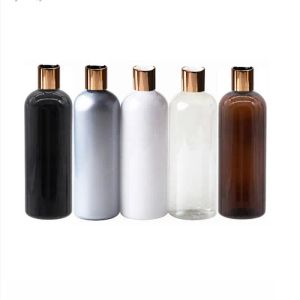 Şişeler 24 pc/lot 300ml disk üst kapak siyah şişe boş plastik şişe Pet Losyon şişe seyahat boyutu plastik Boş Şişeler Şampuan için