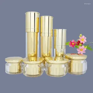 Storage Bottles Empty Acrylic Lotion Cream Cosmetic Luxury Skin Care Jar Pump Container F153