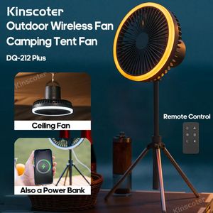 Auto Oscillation 10000mAh Camping Tent Fan Desktop Portable Circulator Wireless Tak Electric med fjärrkontroll 240411