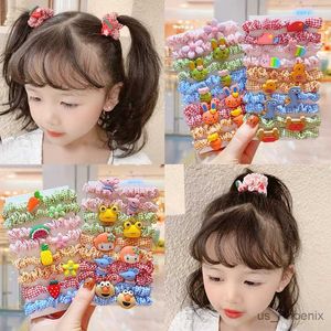 Acessórios para o cabelo 8/10 PCs/set crianças fofas de desenho animado frutas de frutas scrunchies elásticos de borracha menina doce elástico faixas de cabelo infantil acessórios de cabelo