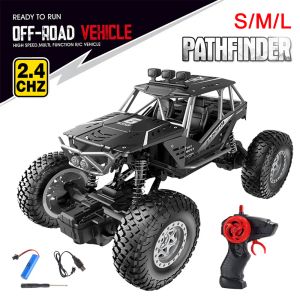 Cars RC Cars Remote Control Car Off Road Monster Truck,Metal Shell 4WD Dual Motors LED Headlight Rock Crawler Toys For Child Gifts