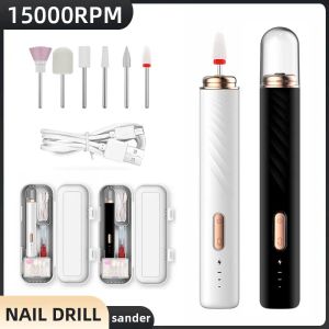 Drills Sander Nail Electric Manicure Drill Convenient For Hand And Foot Care Tools Cordless Drill Low Noise Nail Salon Tools 15000RPM