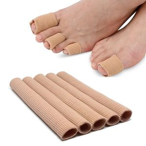 2024 fotvård silikon tå täck tyg gel bandage skydd smärtlindring rör tå separator finger protectorfabric gel bandage skydd