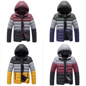 Vintermän Outwear Men's Long Sleeve Casual dragkedja Hooded Warm Cotton Jacket 201028 'S