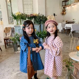 Girl Dresses Girl Girls Children Cotton Floral Stamp Abito Spring Autumn Autum Long Outfit Outfit Pageant Ball