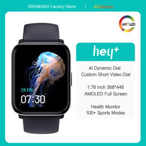 Relógios HeyPlus 2022 1,78 polegada HD IP68 Smart Watch Relógio Smart Monitor de freqüência cardíaca masculina Sports Smartwatch feminino para iOS Android Xiaomi