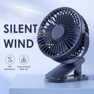 Andra apparater USB Mini Wind Power Handheld Clamp Fan 3-växlad laddningsdisk Fan Portable Student Cooling and Ventilation Fan J240423