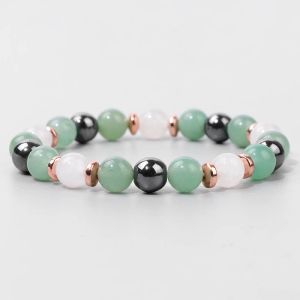 Socchi di pietra naturale Green Aventurine Perle bracciale uomini Ematite Amatite Amazonite Braccialetti Energia Donne Donni di gioielli fini Reiki 8mm