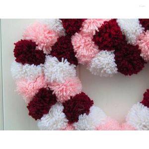Fiori decorativi ghirlande del cuore di San Valentino Decorazione Decorazione Balli in feltro di lana fatti a mano Love for Wedding Party Great