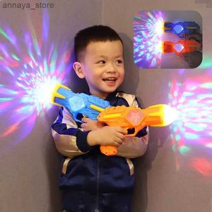 ガンフォーチルドおもちゃ銃の投影ピストルエレクトリックプラスチック安全なカラフルなカラフルな銃充電可能なバッテリーミュージックライトガールズボーイズギフトlightl2404