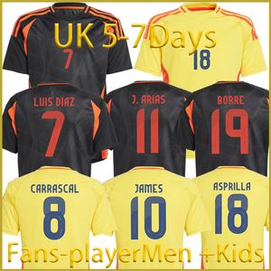 24NEW COLOMBIA JAMES 2025 Drużyna Koszulka piłkarska Home Away Away Set Camisetas Columbla 2024 Copa America D.valoyes Arango C. Chucho Cuadrado Soccer Jerseys Kit Kids