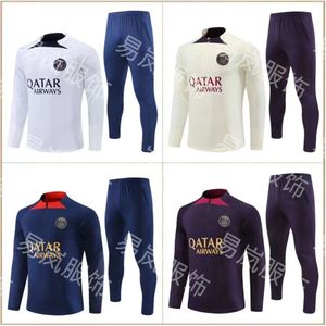 Soccer Jerseys herrespår 2324 Half La Paris Training Jersey Adult Children's Winter Long Sleeve Set