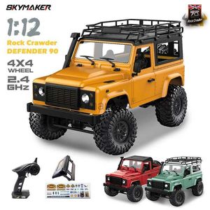 Электрический/RC CAR MN MN90 MN91 1/12 RC CAR Truck 4WD 2,4G RTR Внедорожный рок-хитрый защитник дистанционный автомобильный грузовик 1 12 игрушки 240424