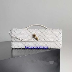 Kvinnor lång koppling Andiamo med handtag botegaveneta intrecciato läder topphandtag koppling med metallisk knutstängningsbredd 31 cm handväskor med korskroppsband ychb