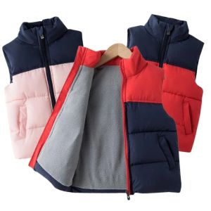 Sets Mädchen Jungen Kapuze -Westen Kinder nach unten Baumwolljacke Baby Kinder Weste Außenbekleidung Herbst Winter Kleidung ärmellose warme Mäntel