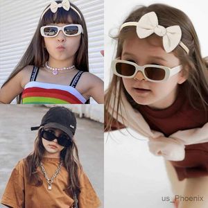 Saç Aksesuarları 2 PC/Set Yeni Çocuk Renkleri Yumuşak Bowknot Kafa Bantları Vintage Buzlu Dikdörtgen Güneş Gözlüğü Sömürü Seti Güzel Saç Aksesuarları