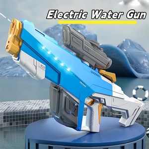 Elektryczny pistolet wodny z światłem dla dzieci dorosłych Automatyczne pistolety tryskające duże pojemność Gry strzelania na zewnątrz letni prezent 240417