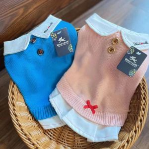 Sweaters sweet Dress Sweater pet dog Clothes cotton Clothing dogs warm Super small cute Chihuahua pink autumn winter girl boy mascotas