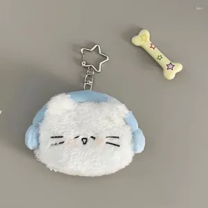 Portafogli xiuya grattugiata peluche per donne piccoli designer originale kawaii lolita borsetta cartone animato auricolare auricolare elegante portafoglio