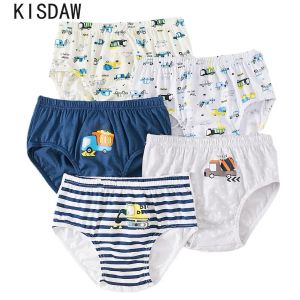 Underkläder 5 datorer/Lot Kids Underkläder Soft Cotton Briefs för pojkar söta bilar Tecknad barn underkläder andningsbara pojkar underbyxor bekväma