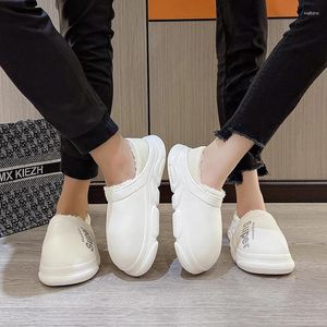 Slippers 2024Winter Men Waterproof Warm Sneaker Women Non-Slip Indoor Plush Home Footwear Outdoor Platform Couple Shoes