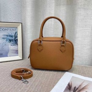 Tote bag genuine leather New Plume Feather Bag Mini Square Bag Togo Top Layer Cowhide Handheld One Shoulder Womens Bag Trend